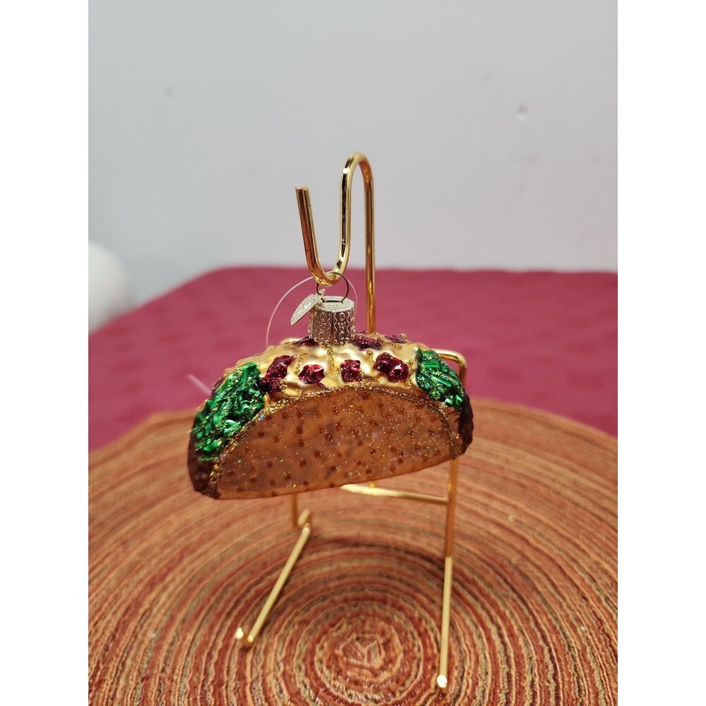 Old World Christmas Handblown Glass Taco Hanging Ornament EUC